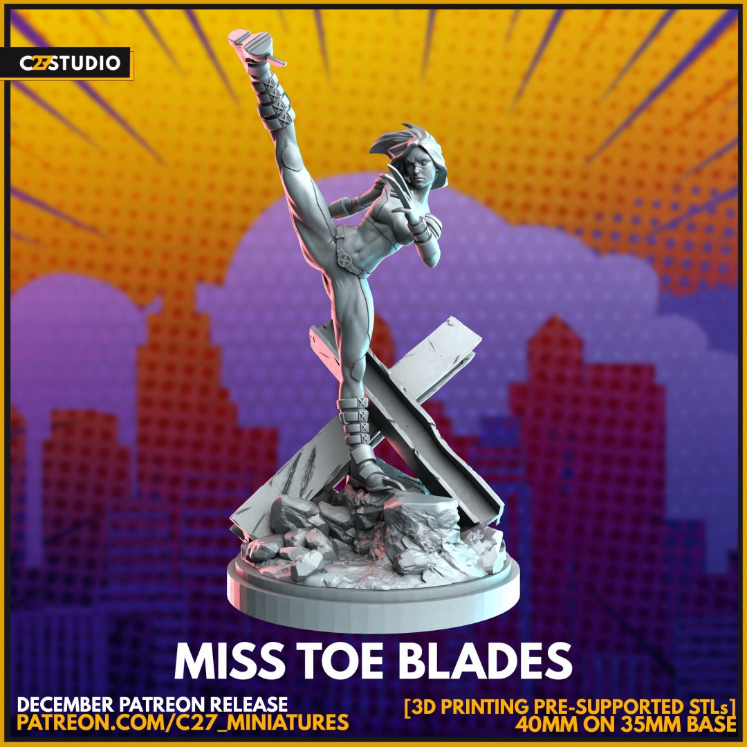 Miss Toeblades / X-23 40mm miniature (sculpted by C27 collectibles) (Crisis Protocol Proxy/Alternative)