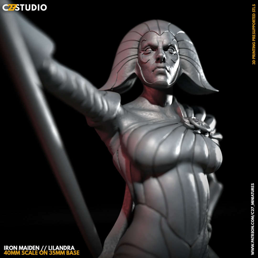 Lilandra / Iron Maiden 40mm miniature (sculpted by C27 collectibles) (Crisis Protocol Proxy/Alternative)