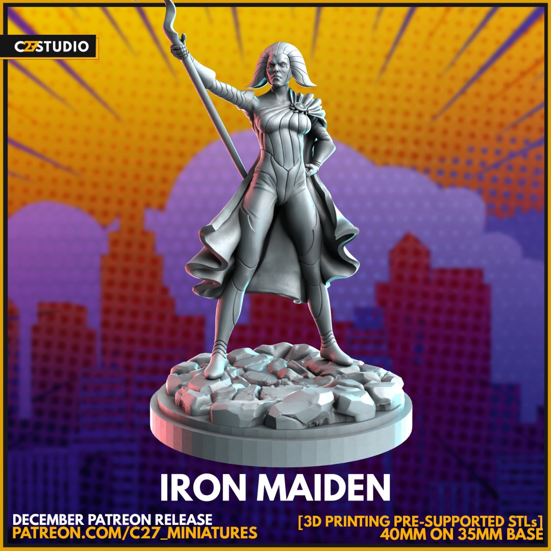 Lilandra / Iron Maiden 40mm miniature (sculpted by C27 collectibles) (Crisis Protocol Proxy/Alternative)