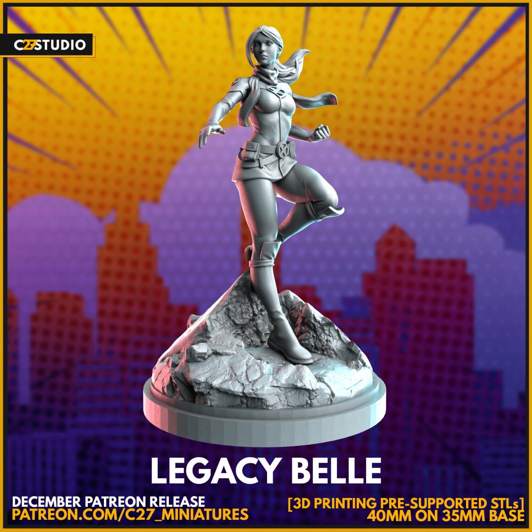 Rogue / Legacy Belle 40mm miniature (sculpted by C27 collectibles) (Crisis Protocol Proxy/Alternative)