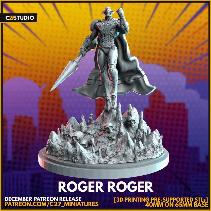 Ultron / Roger Roger 40mm miniature (sculpted by C27 collectibles) (Crisis Protocol Proxy/Alternative)