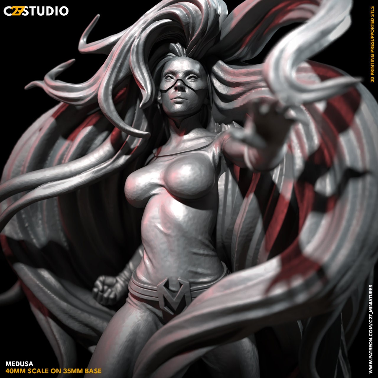 Medusa / Bad Hair Day40mm miniature (Fan Art sculpted by C27 collectibles) (Crisis Protocol Proxy/Alternative)