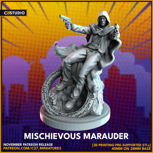 The Hood / Mischievous Marauder 40mm miniature (Fan Art sculpted by C27 collectibles) (Crisis Protocol Proxy/Alternative)