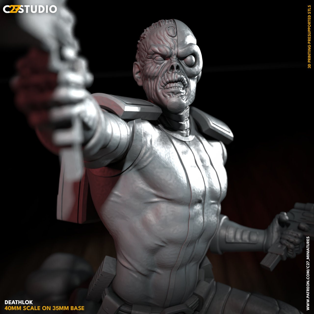 Deathlok / Zombot 40mm miniature (Fan Art sculpted by C27 collectibles) (Crisis Protocol Proxy/Alternative)