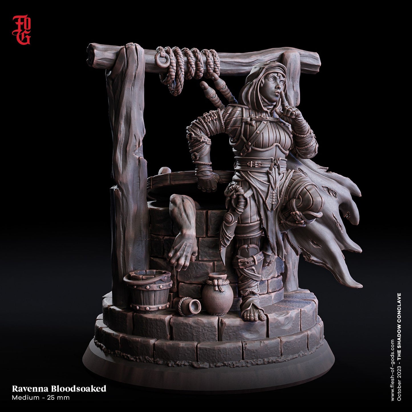 Ravenna Bloodsoaked (Halfing Assassin) - The Shadow Conclave (sculpted by Flesh of Gods miniatures)