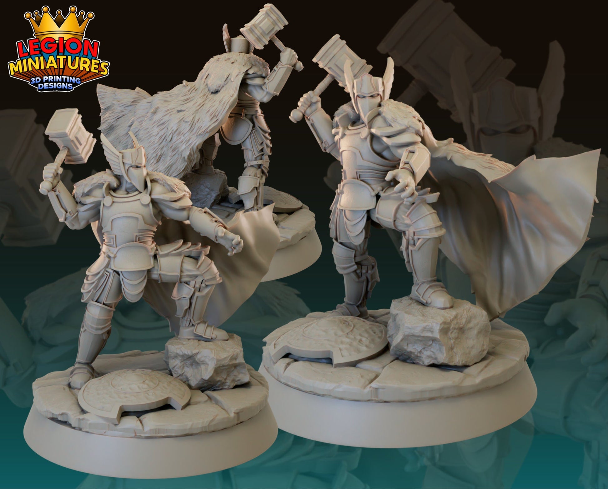 Fantasy Thor Fan-Art 40mm Miniature (Sculpted by Legion Miniatures) (Crisis Protocol Proxy/Alternative)