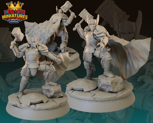 Fantasy Thor Fan-Art 40mm Miniature (Sculpted by Legion Miniatures) (Crisis Protocol Proxy/Alternative)