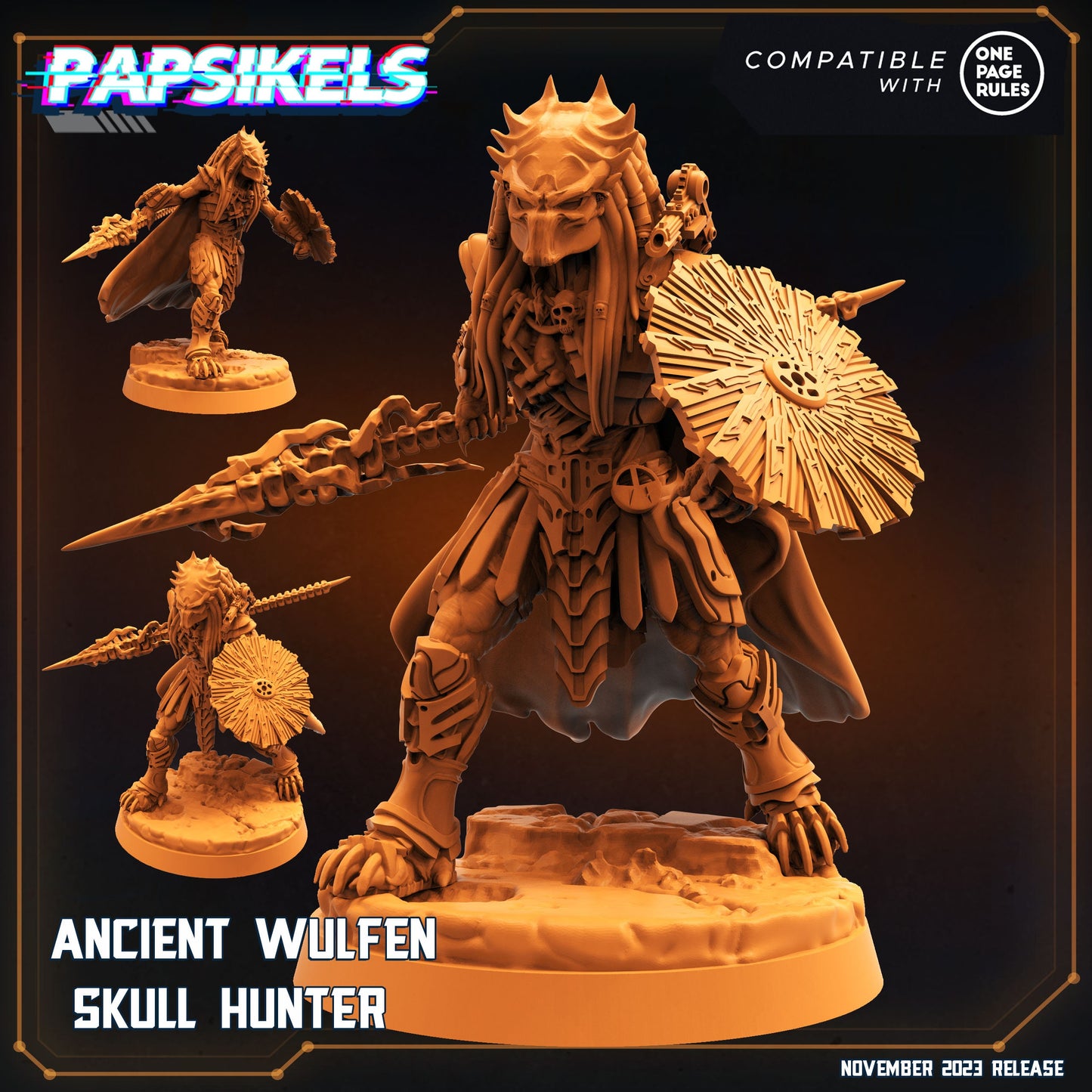 Ancient Wulfen Skull Hunter - Predator Fan Art (sculpted by Papsikels)