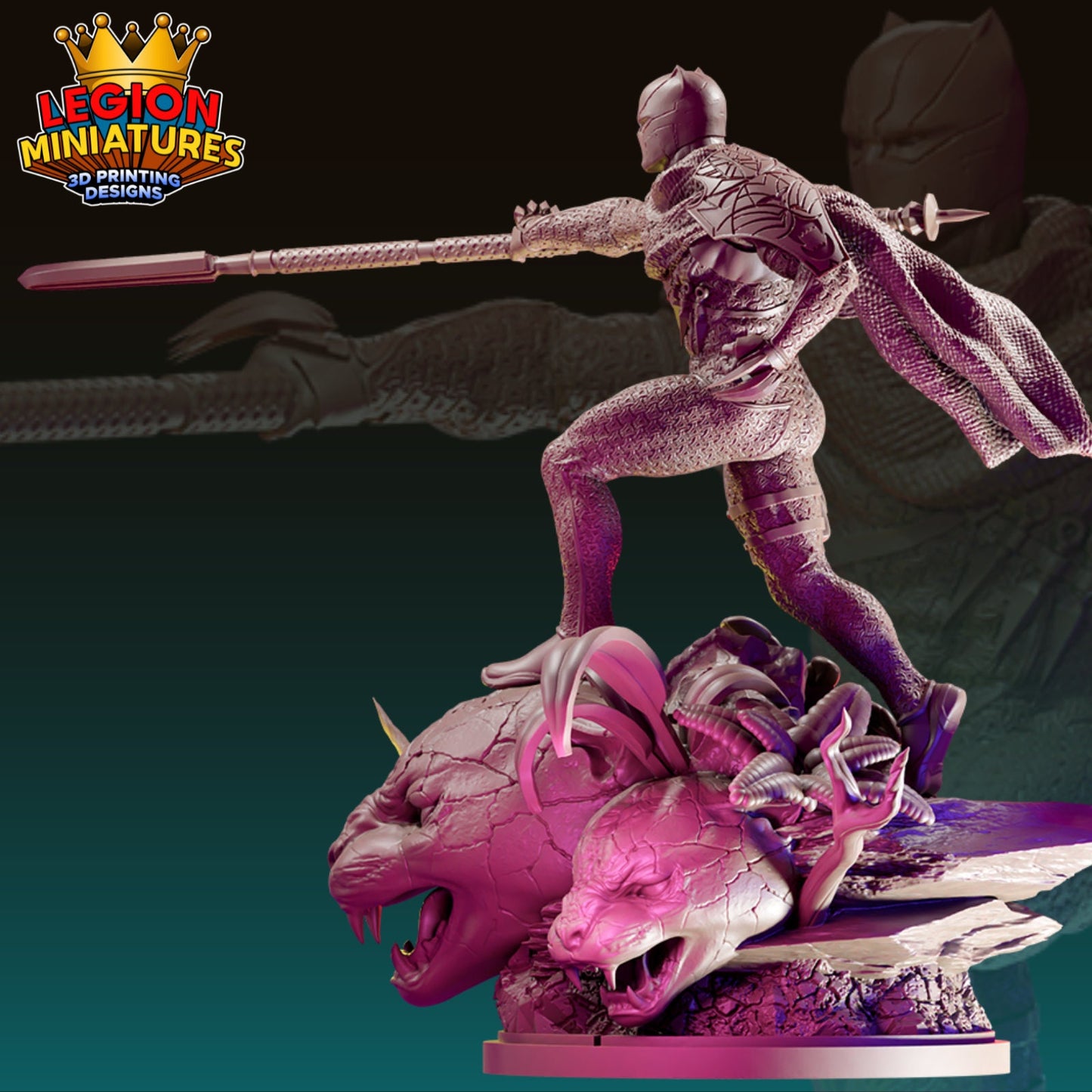 Panther - Fan Art 40mm Miniature (Sculpted by Legion Miniatures) (Crisis Protocol Proxy/Alternative)