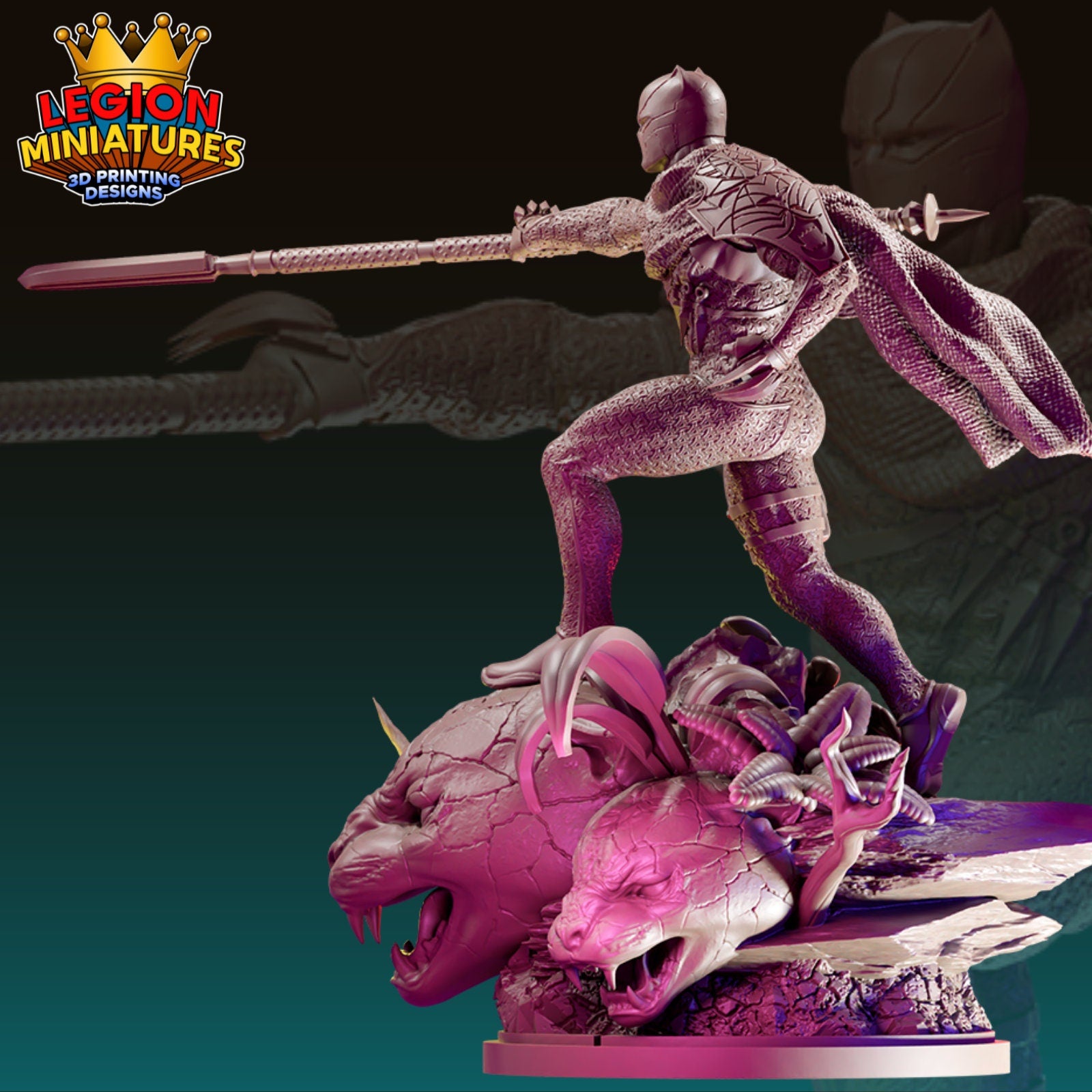 Panther - Fan Art 40mm Miniature (Sculpted by Legion Miniatures) (Crisis Protocol Proxy/Alternative)