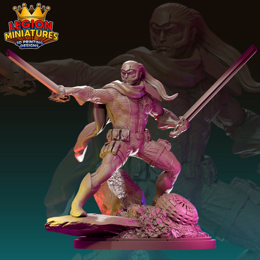 Shatterstar - Fan Art 40mm Miniature (Sculpted by Legion Miniatures) (Crisis Protocol Proxy/Alternative)