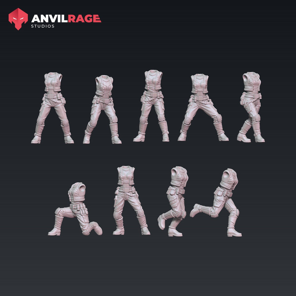 Female Freedom Fighters - set of 9 (Sculpted by Anvilrage Studios)