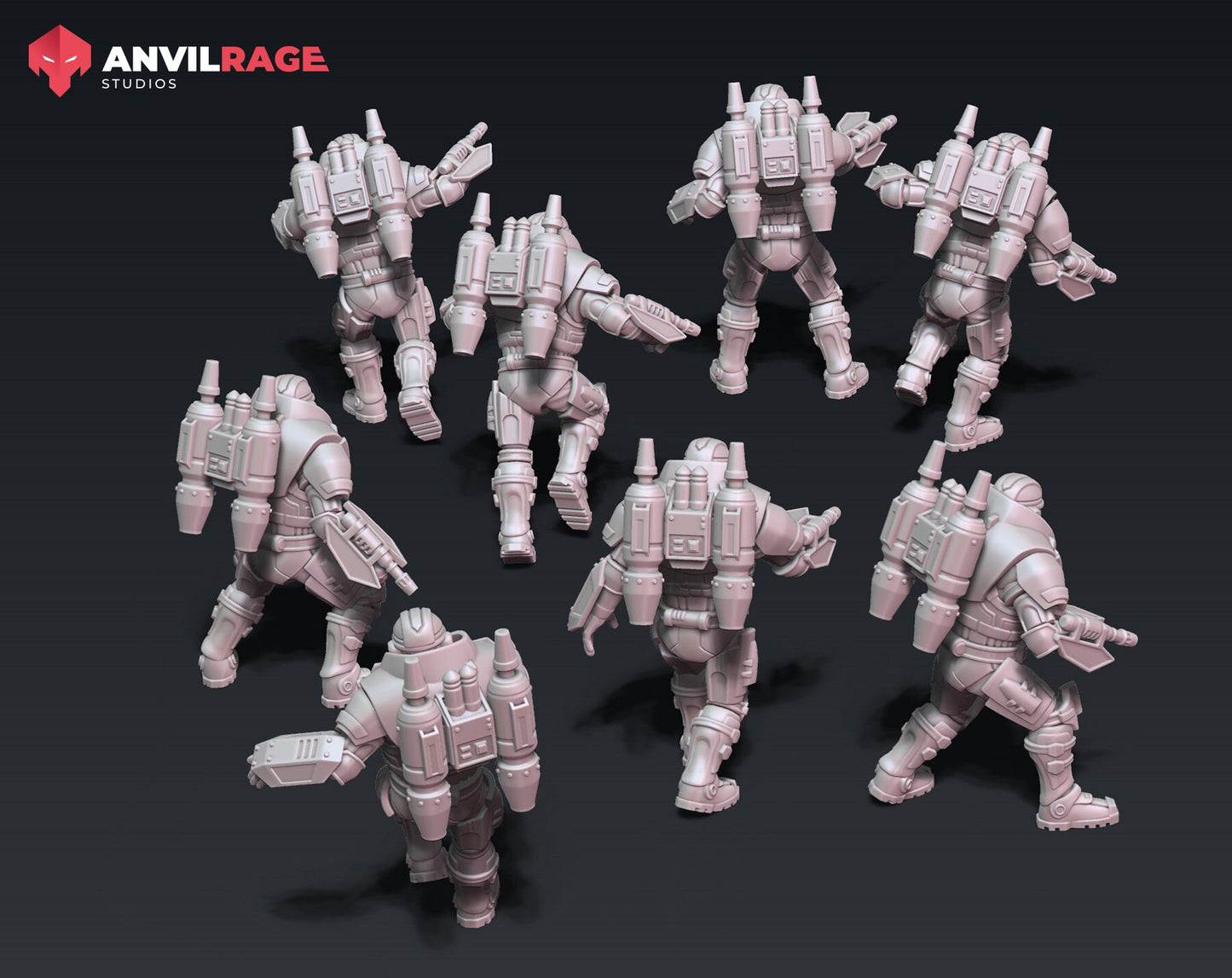 Blaze Trooper Kit - set of 8 (Sculpted by Anvilrage Studios)