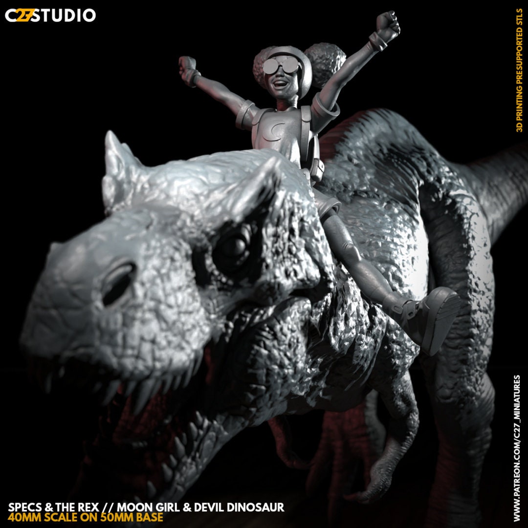 Moongirl / Specs the Rex 40mm miniature (sculpted by C27 collectibles) (Crisis Protocol Proxy/Alternative)