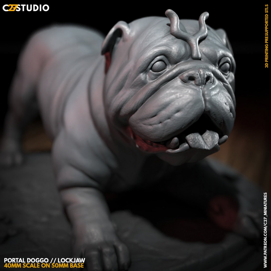 Lockjaw / Portal Doggo 40mm miniature (sculpted by C27 collectibles) (Crisis Protocol Proxy/Alternative)