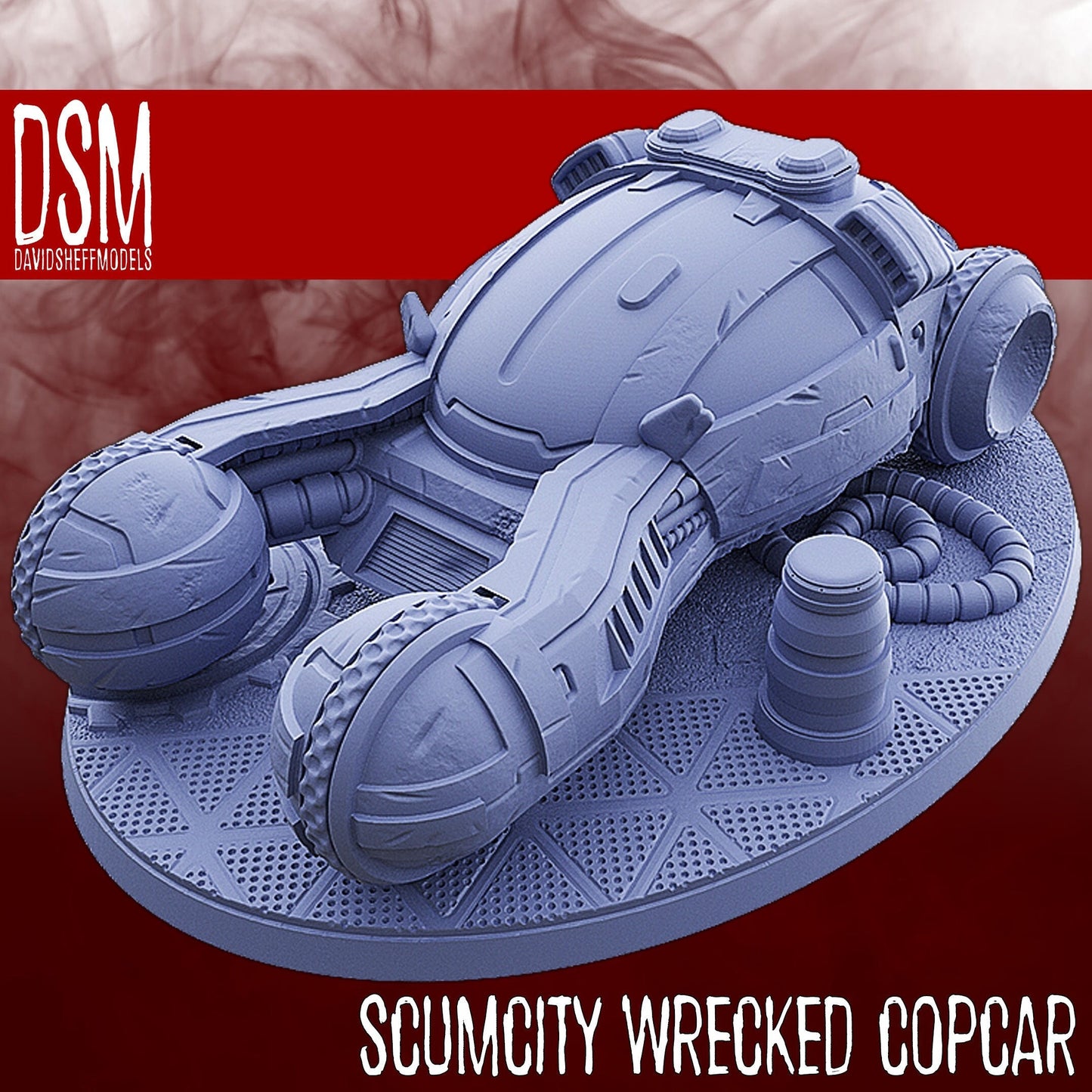 Scum City Wrecked Cop Car (Sculpted by David Sheff Models)