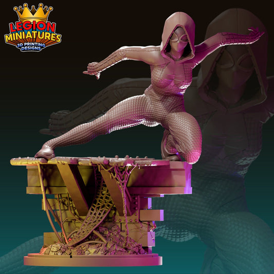 Gwen - Fan Art 40mm Miniature (Sculpted by Legion Miniatures) (Crisis Protocol Proxy/Alternative)
