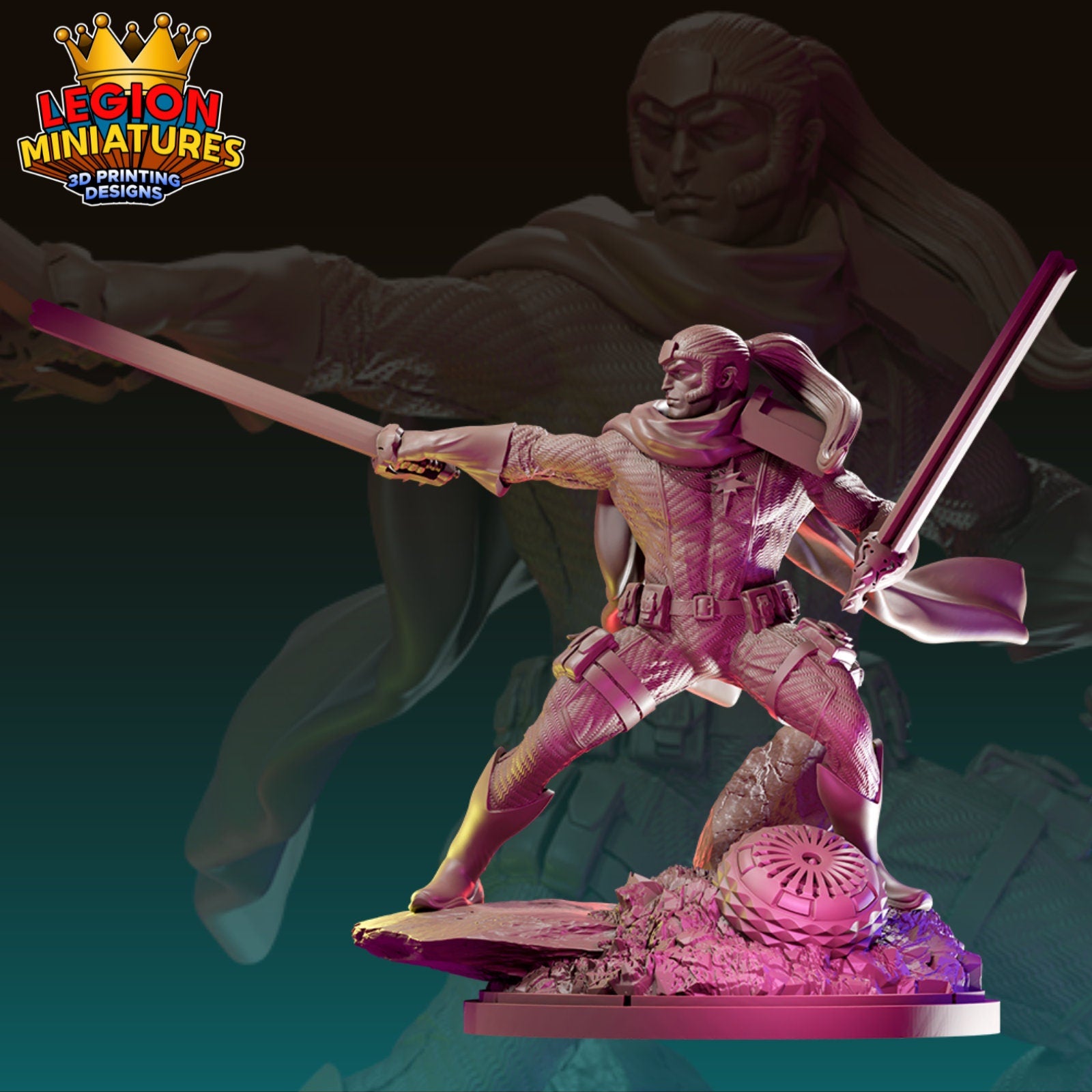 Shatterstar - Fan Art 40mm Miniature (Sculpted by Legion Miniatures) (Crisis Protocol Proxy/Alternative)