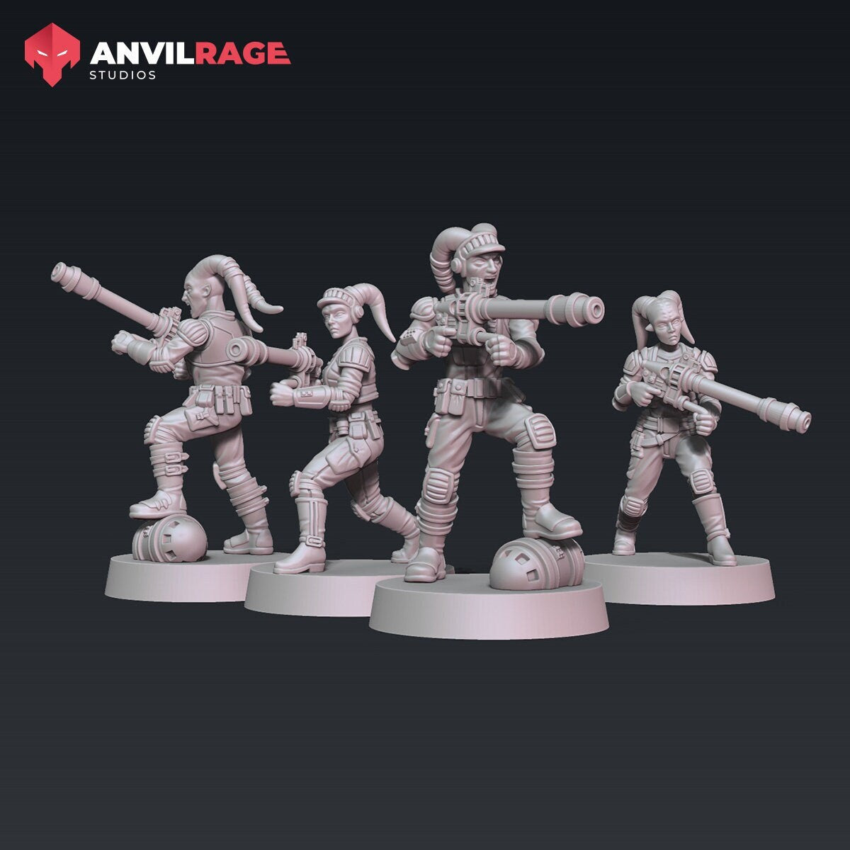 Female Freedom Fighters Heavies - set of 4 (Sculpted by Anvilrage Studios)