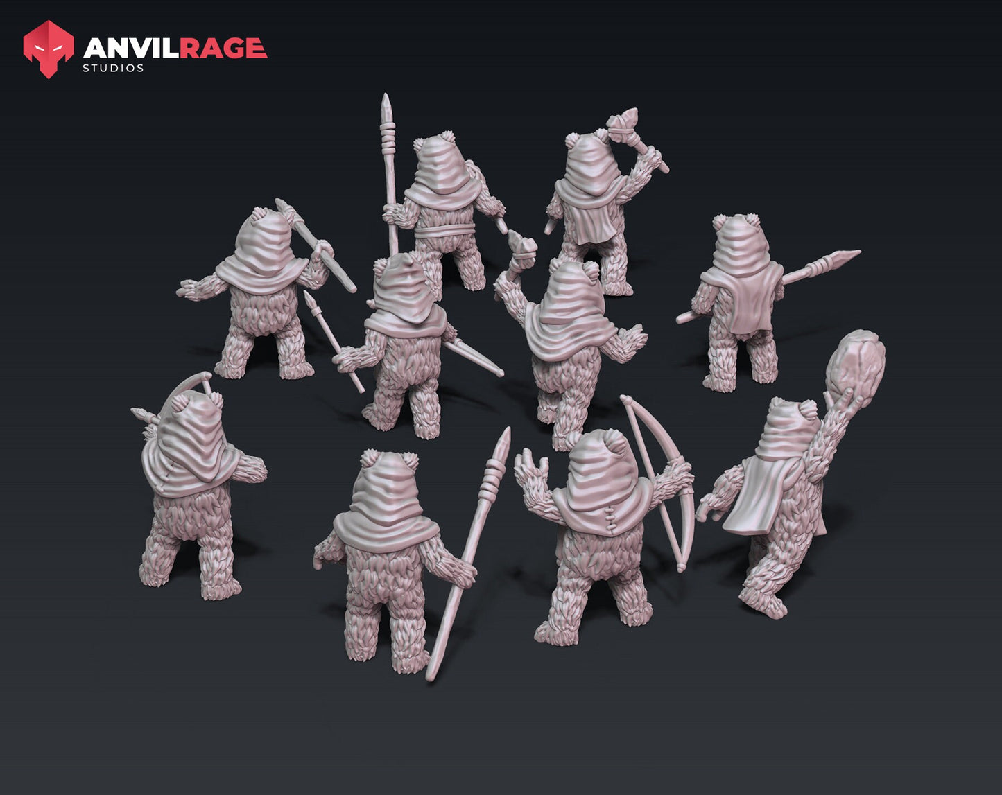 Guerrilla Bears - set of 10 (Sculpted by Anvilrage Studios)