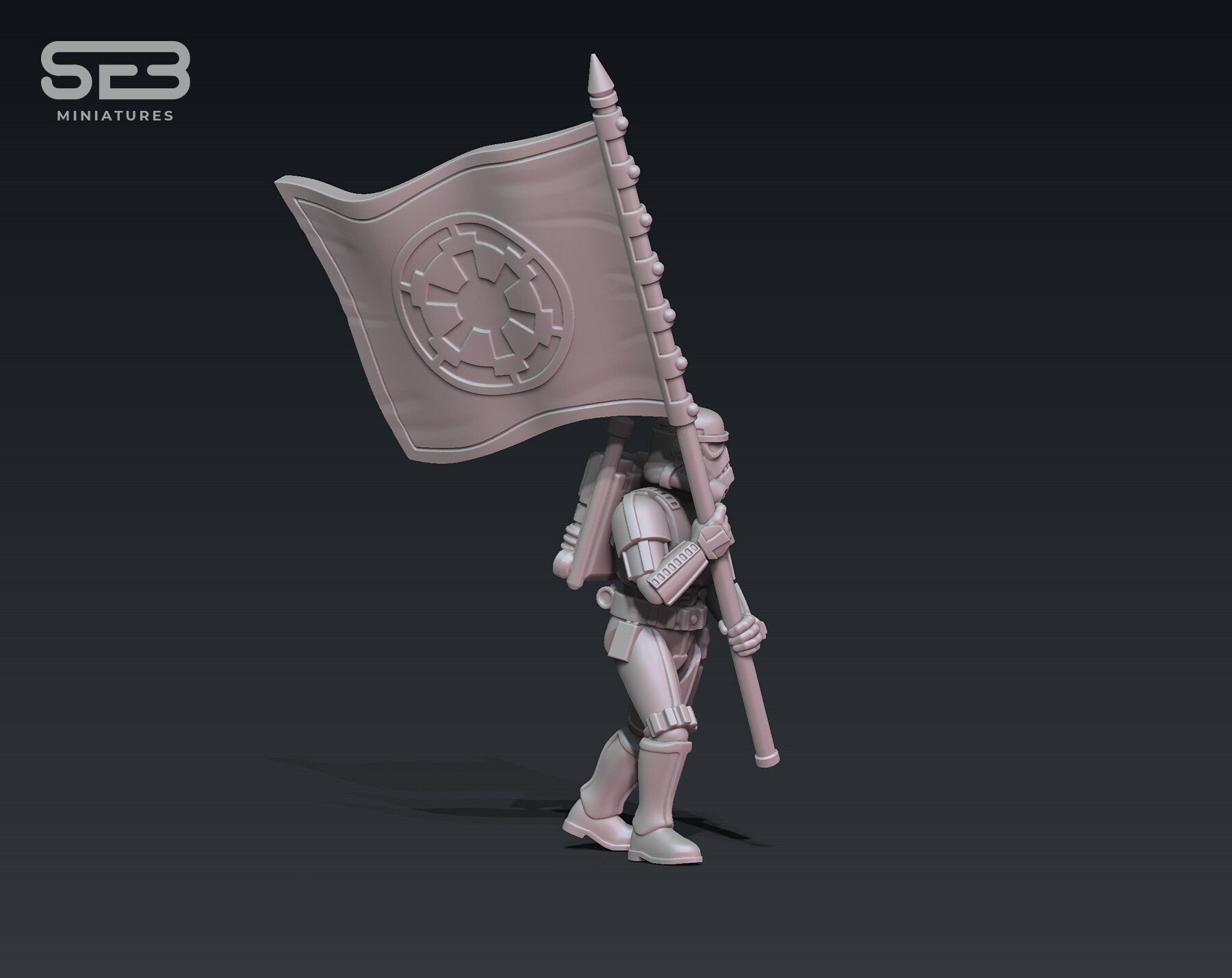 Stormsoldier Standard Bearer (Sculpted by Anvilrage Studios)