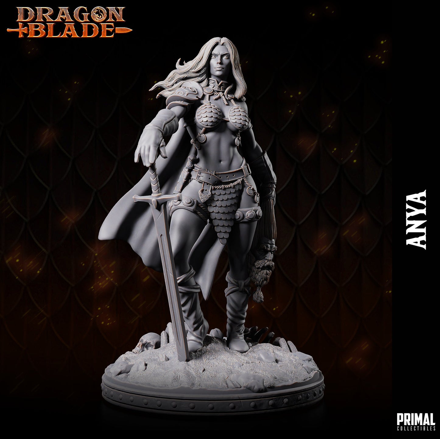 Anya - Female Barbarian (32mm / 75mm / Bust) - Sculpted by Primal Collectibles