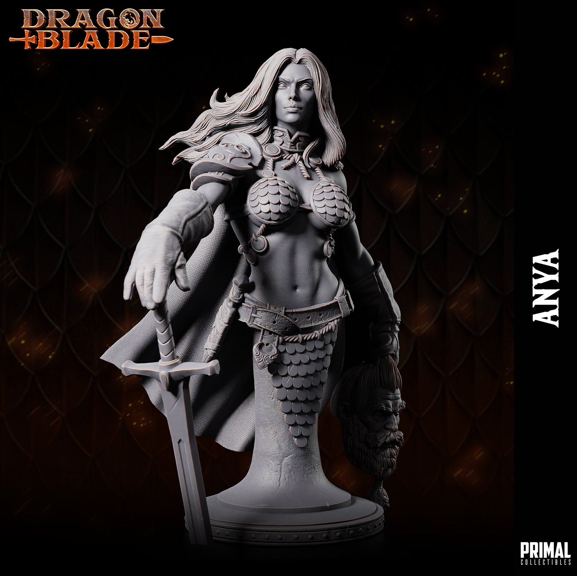 Anya - Female Barbarian (32mm / 75mm / Bust) - Sculpted by Primal Collectibles