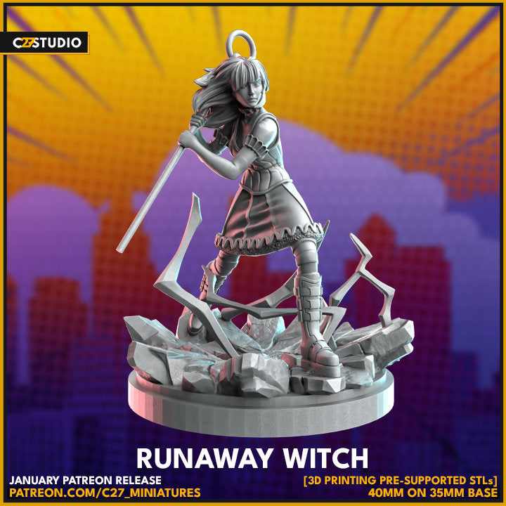 Nico Minoru / Runaway Witch 40mm miniature (sculpted by C27 collectibles) (Crisis Protocol Proxy/Alternative)