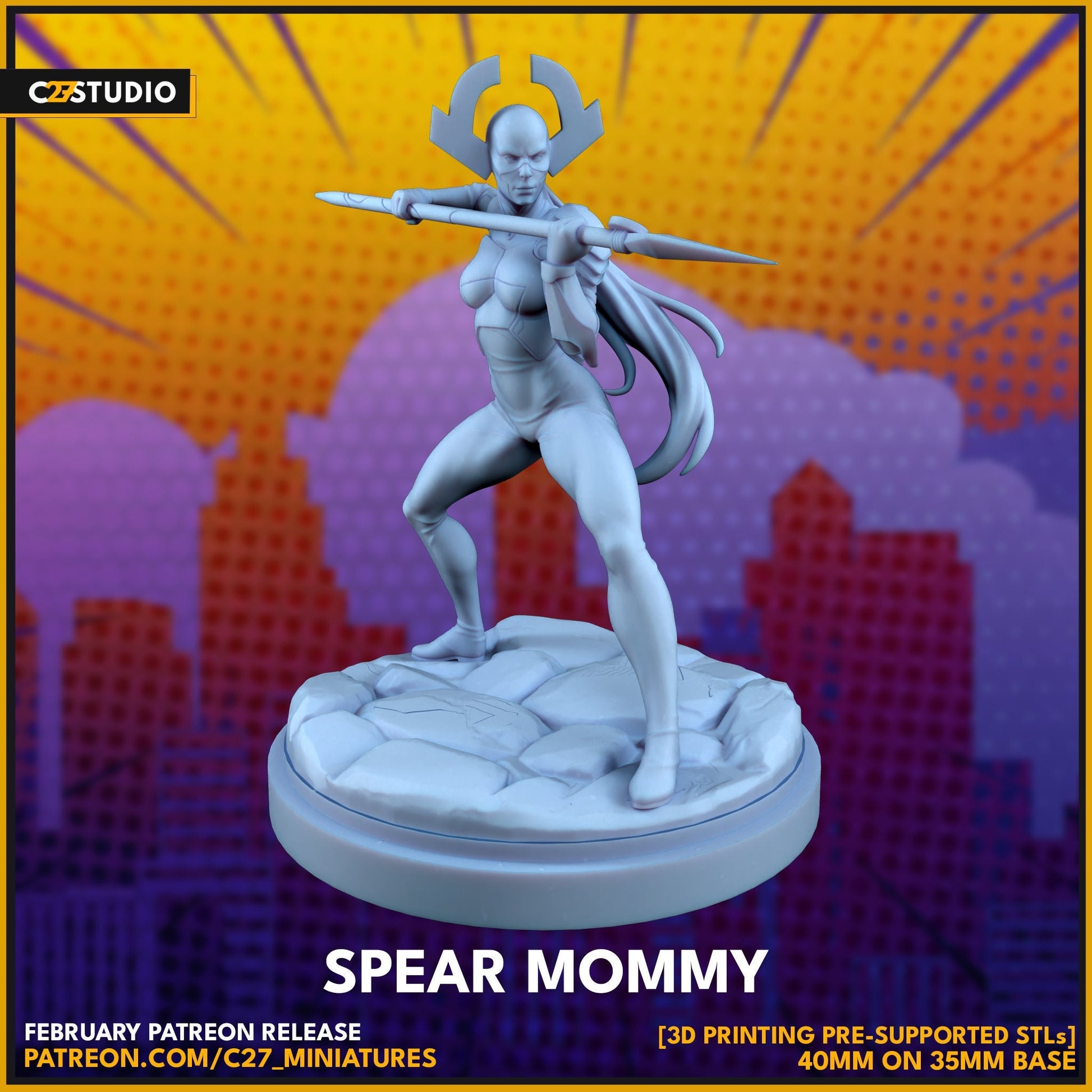 Proxima Midnight / Spear Mommy 40mm miniature (fan art sculpted by C27 collectibles) (Crisis Protocol Proxy/Alternative)