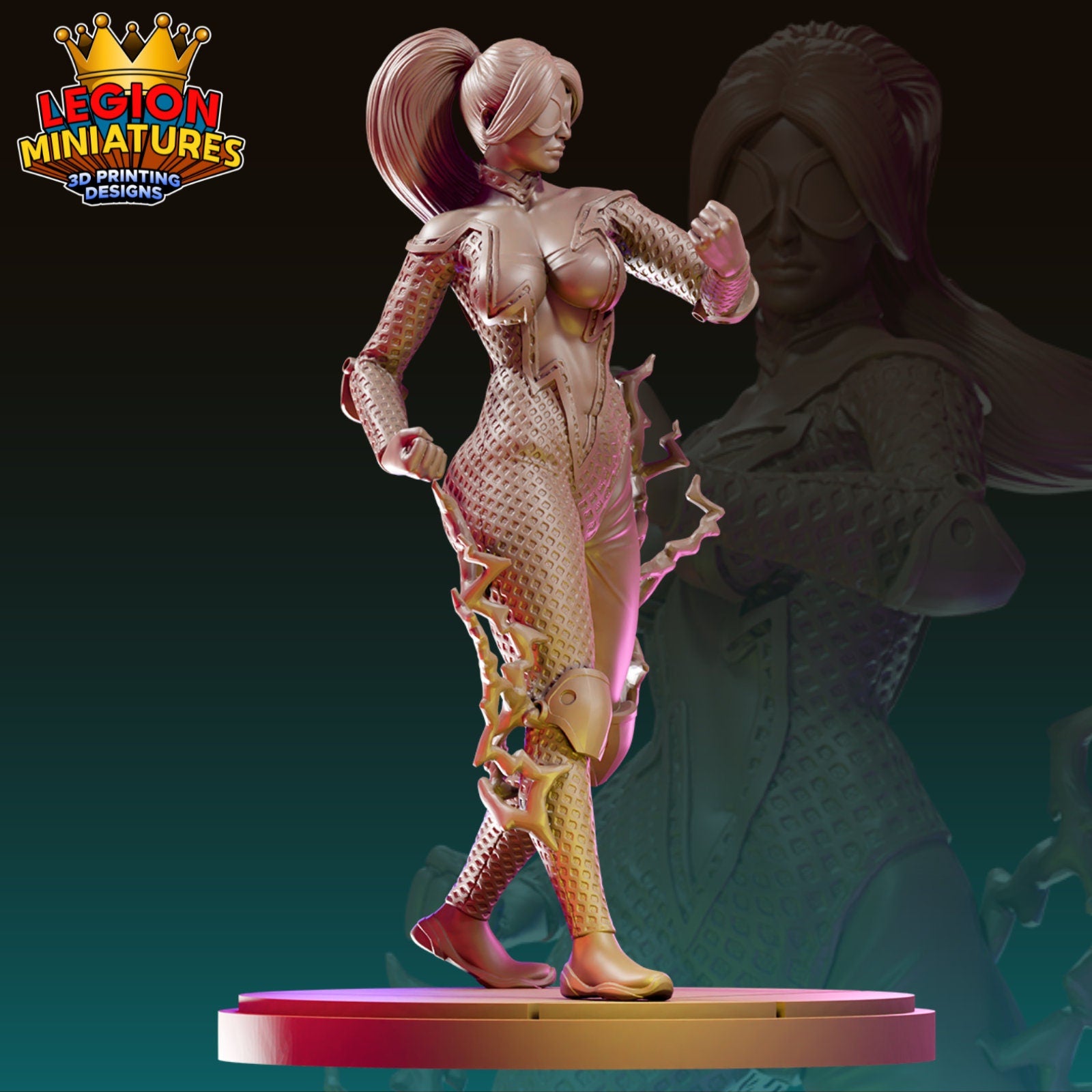 Jolt Fan Art 40mm Miniature (Sculpted by Legion Miniatures) (Crisis Protocol Proxy/Alternative)
