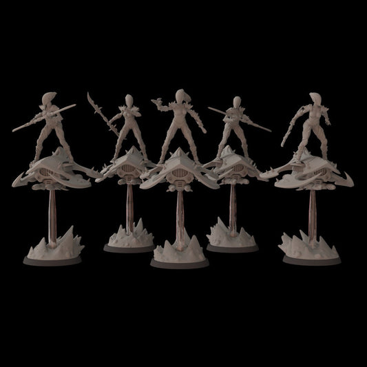 Shadowrunners Dark Sliders - set of 5 (Sculpted by Fantasy Cult Miniatures)
