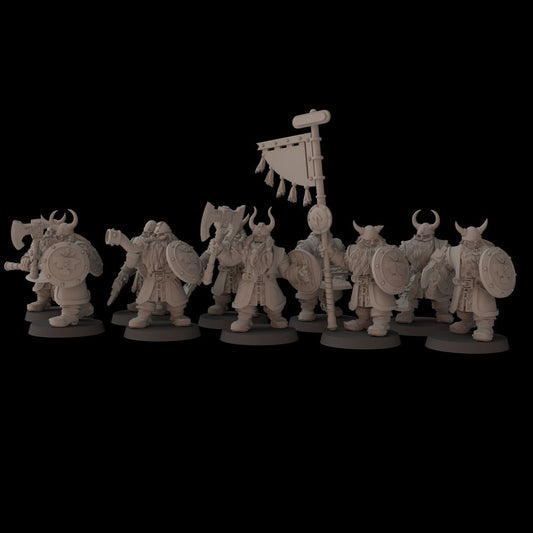 Dwarf Warriors - set of 10 (Sculpted by Fantasy Cult Miniatures)