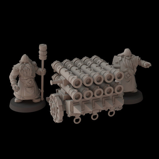 Dwarf Multitube Cannon (Sculpted by Fantasy Cult Miniatures)