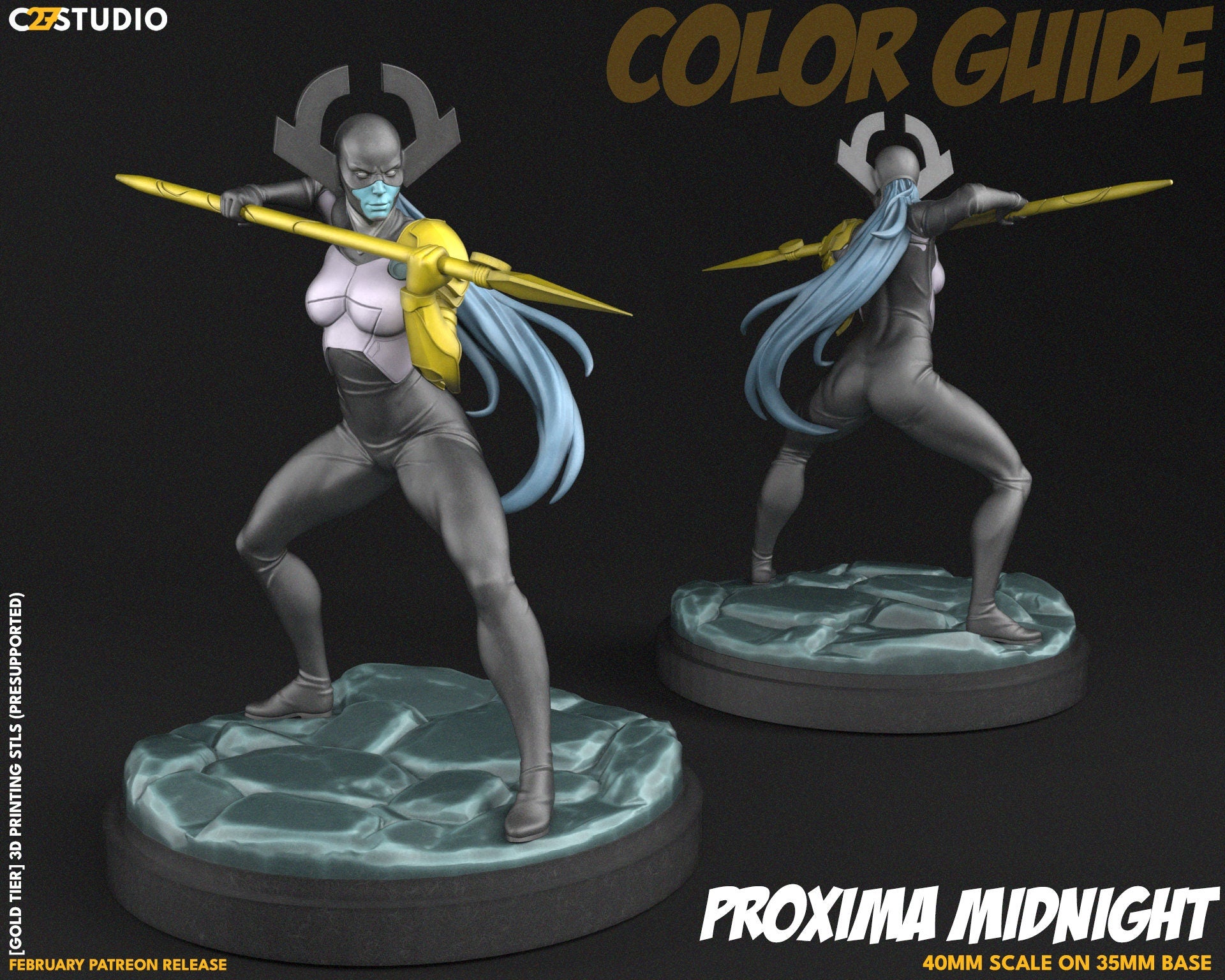 Proxima Midnight / Spear Mommy 40mm miniature (fan art sculpted by C27 collectibles) (Crisis Protocol Proxy/Alternative)