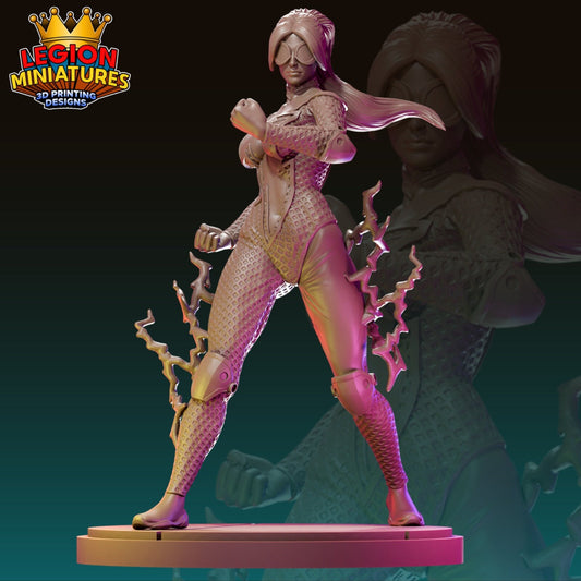 Jolt Fan Art 40mm Miniature (Sculpted by Legion Miniatures) (Crisis Protocol Proxy/Alternative)