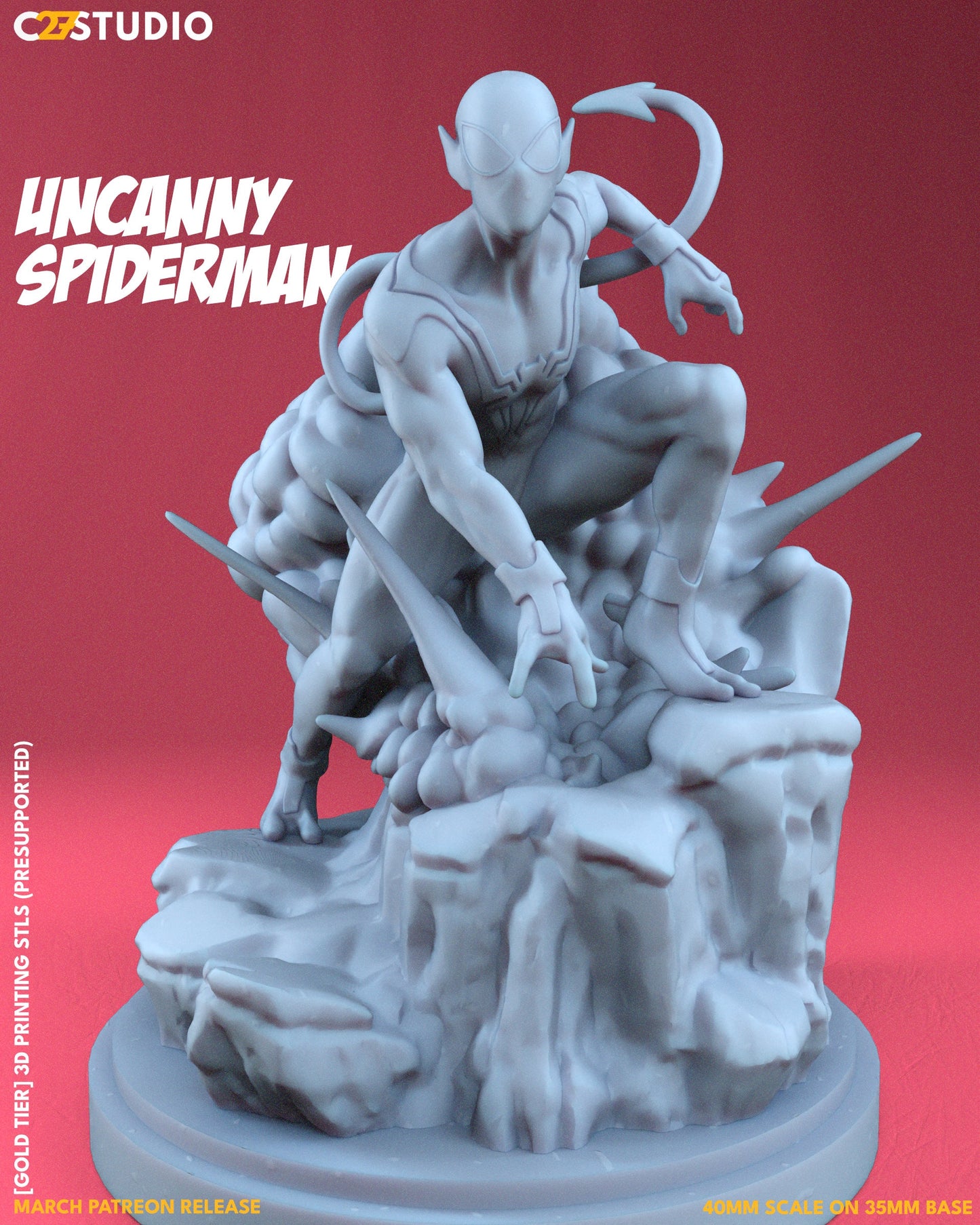 Uncanny Spider-Man 40mm miniature (sculpted by C27 collectibles) (Crsis Protocol Proxy/Alternative)