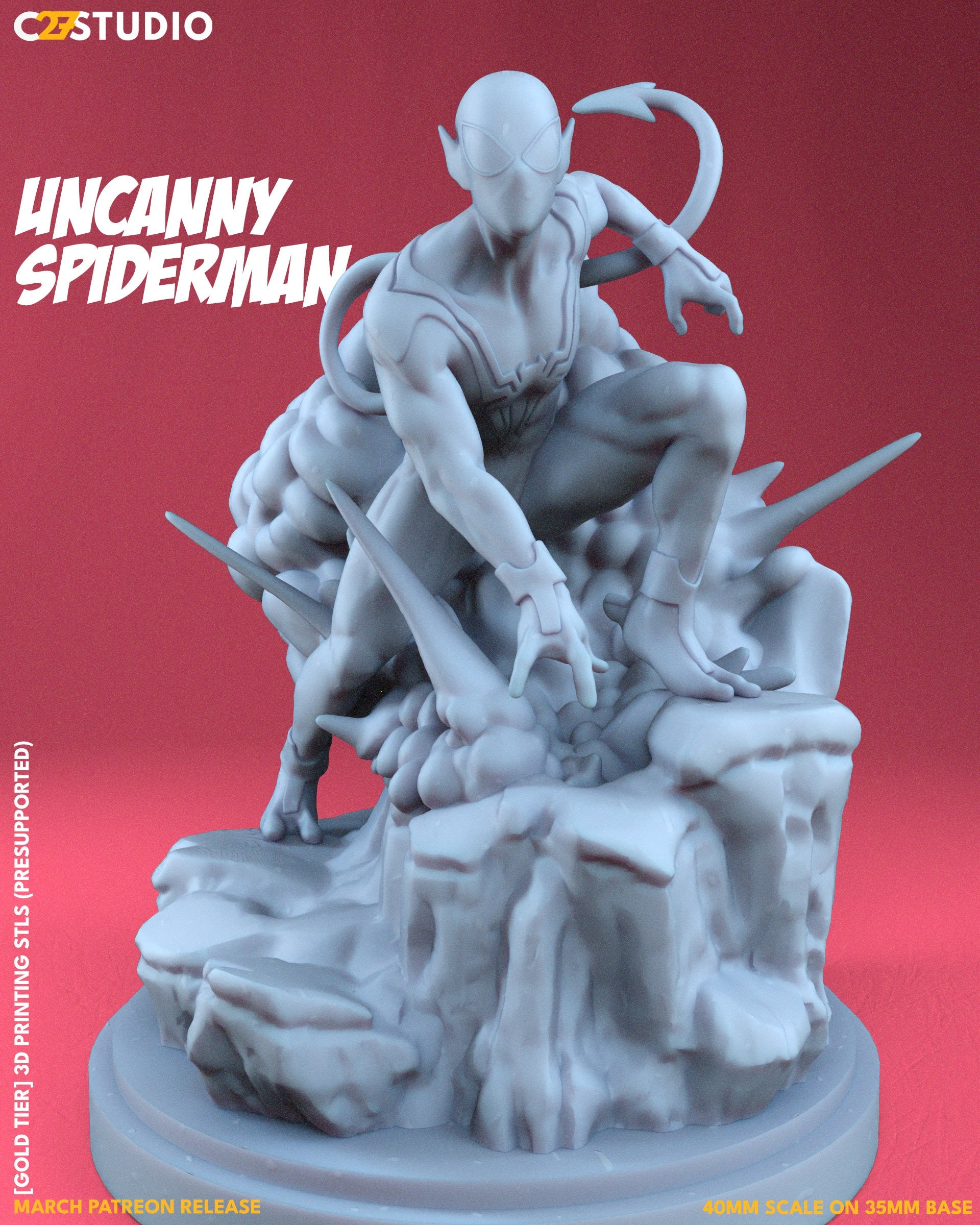 Uncanny Spider-Man 40mm miniature (sculpted by C27 collectibles) (Crsis Protocol Proxy/Alternative)