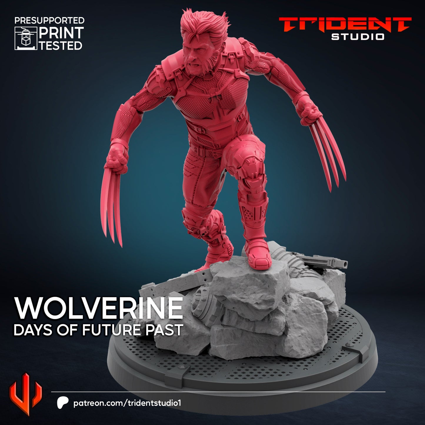 Wolverine - Future Past (Fan art sculpted by Trident Studio) (Crisis Protocol Proxy/Alternative)