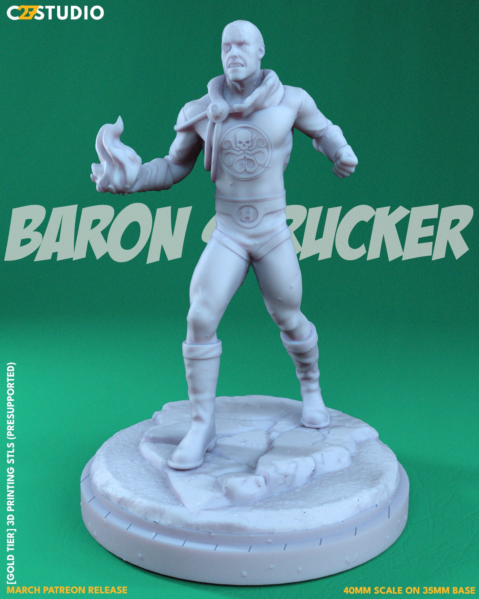 Baron Strucker / Hydra Supreme 40mm miniature (sculpted by C27 collectibles) (Crisis Protocol Proxy/Alternative)