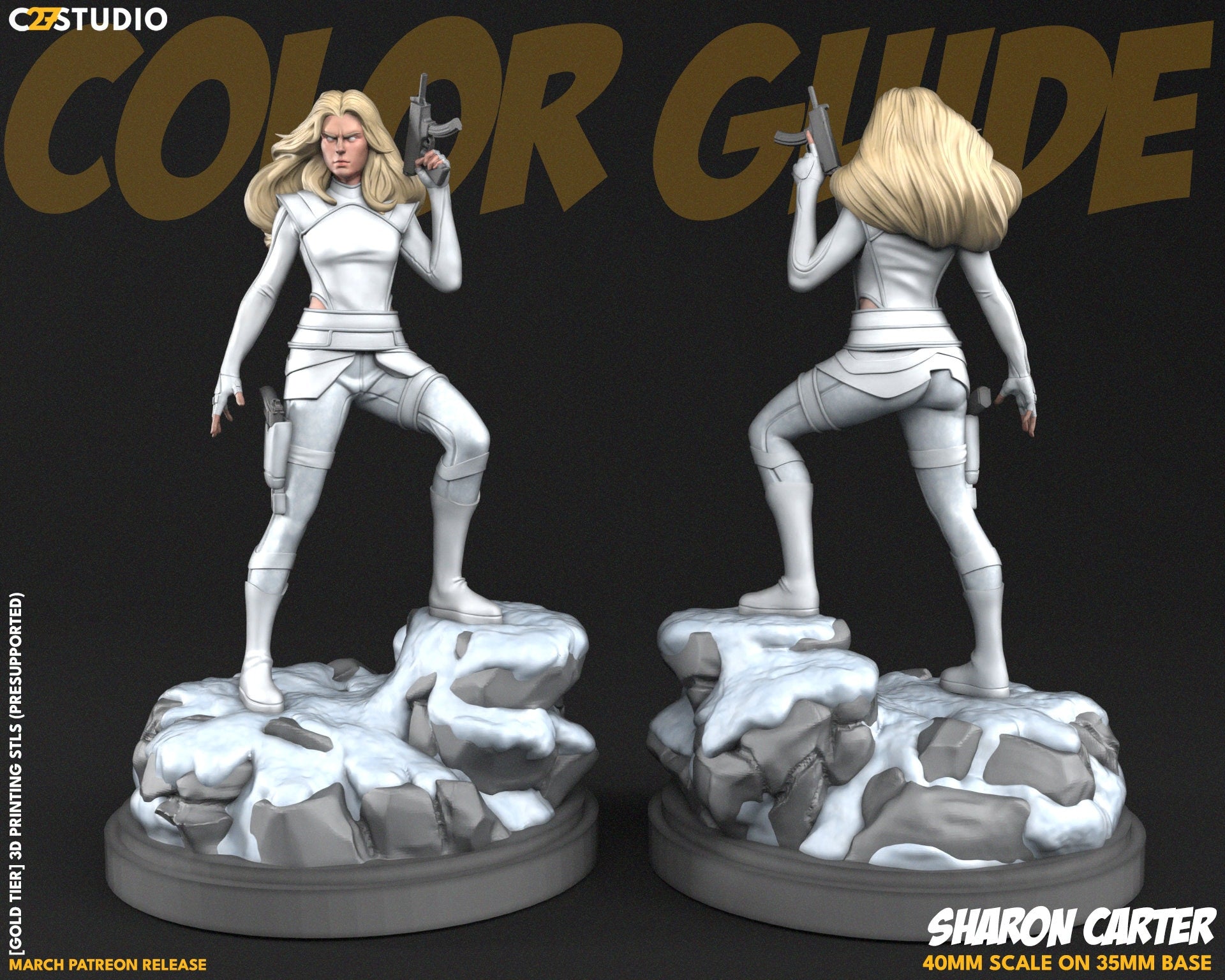 Sharon Carter / America's Niece 40mm miniature (sculpted by C27 collectibles) (Crisis Protocol Proxy/Alternative)
