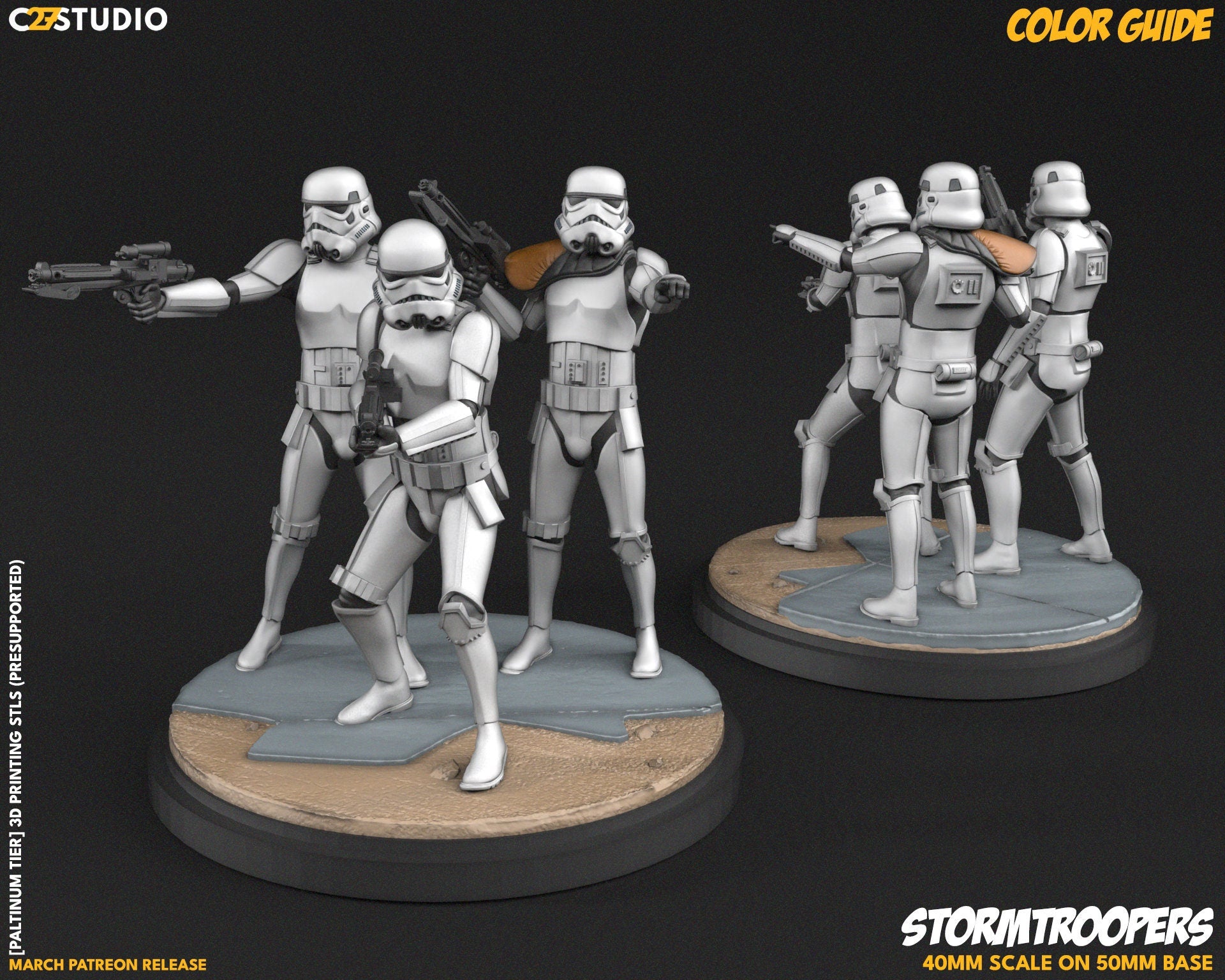 Stormtroopers / Bucketheads 40mm miniature (sculpted by C27 collectibles) (Crisis Protocol Proxy/Alternative)