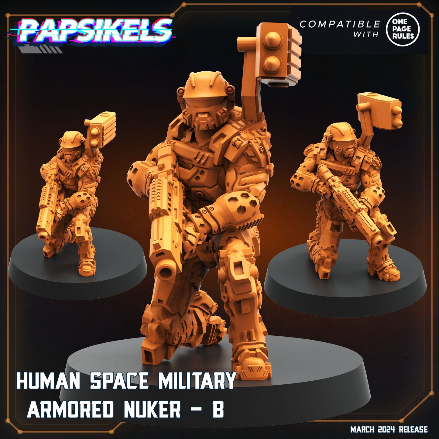 Human Space Military Armoured Nuker - B (sculpted by Papsikels)