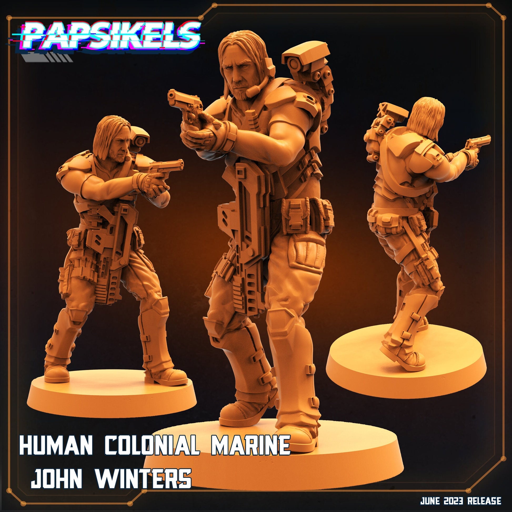 Human Colonial Marine John Winters (sculpted by Papsikels)