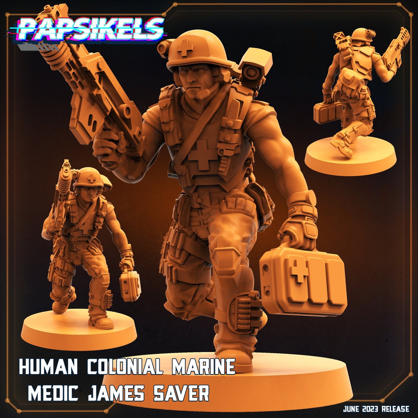 Human Colonial Marine Medic James Saver (sculpted by Papsikels)