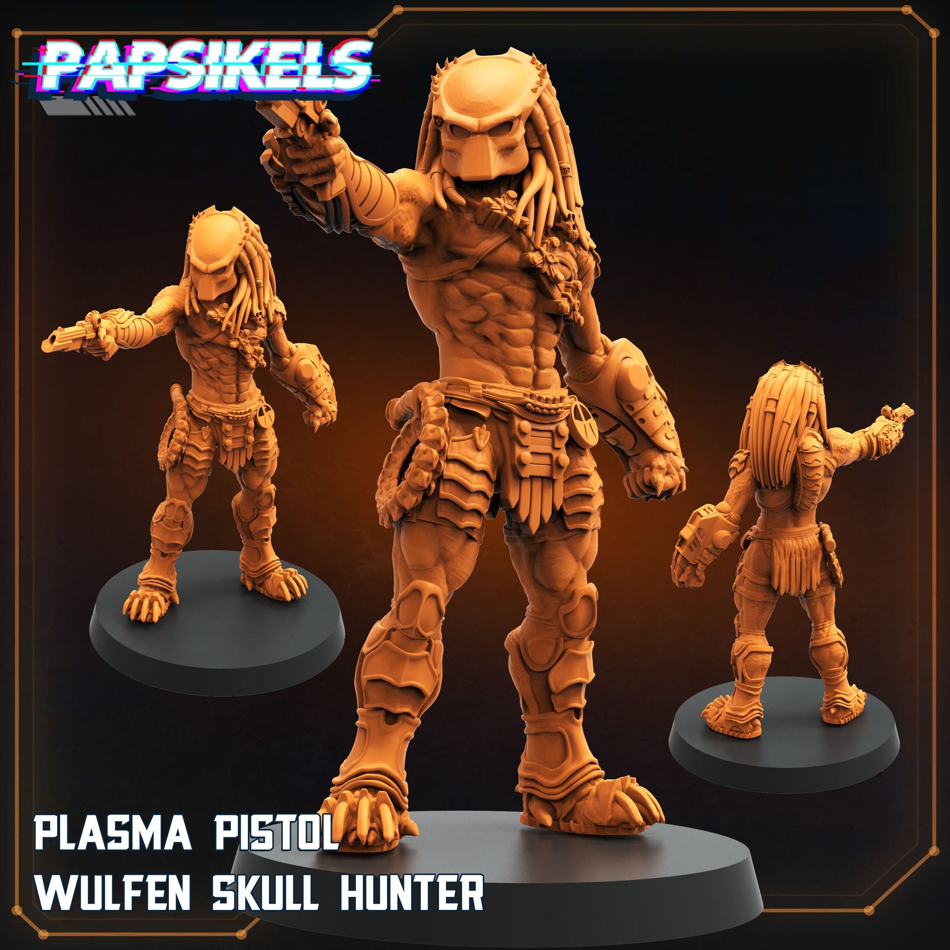 Plasma Pistol Wulfen Skull Hunter - Predator Fan Art (sculpted by Papsikels)