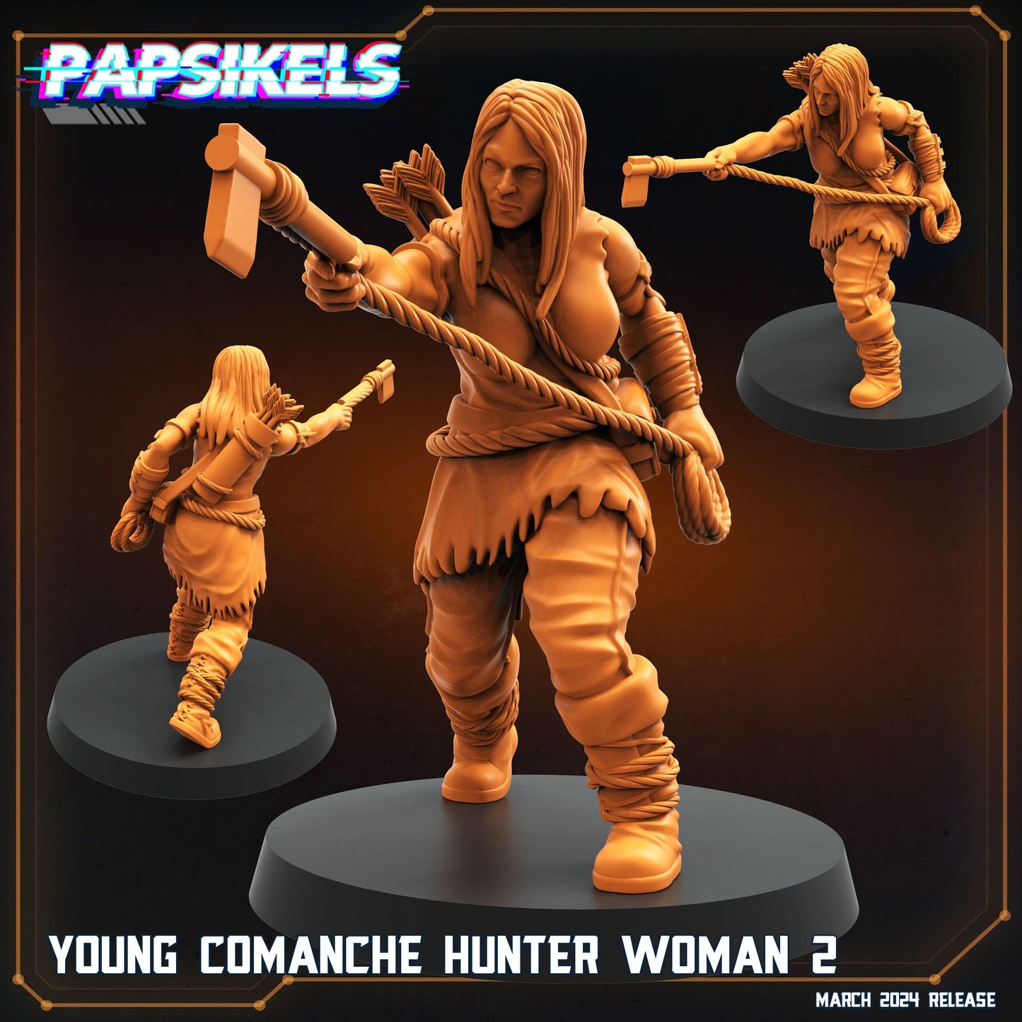 Young Comanche Hunter Woman 2 (sculpted by Papsikels)