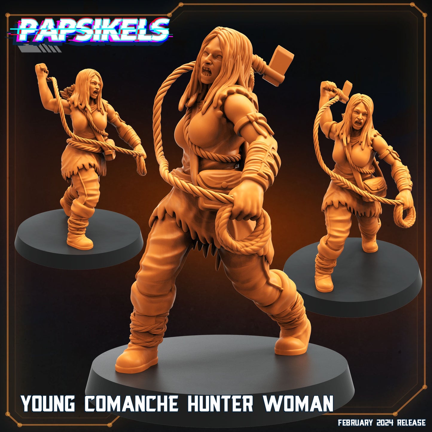 Young Comanche Hunter Woman (sculpted by Papsikels)