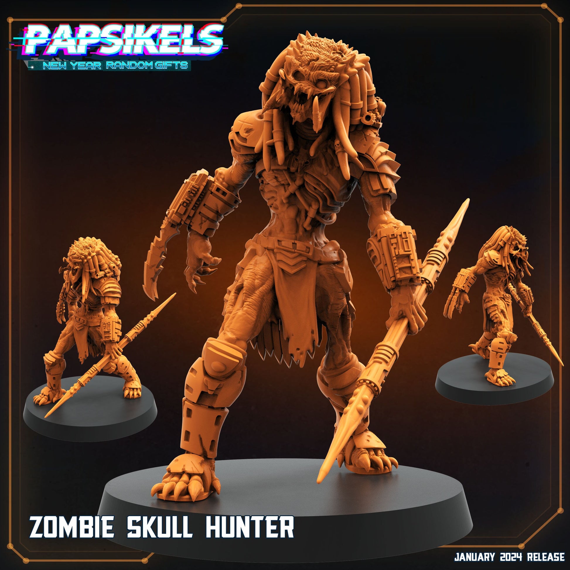 Zombie Skull Hunter - Predator Fan Art (sculpted by Papsikels)