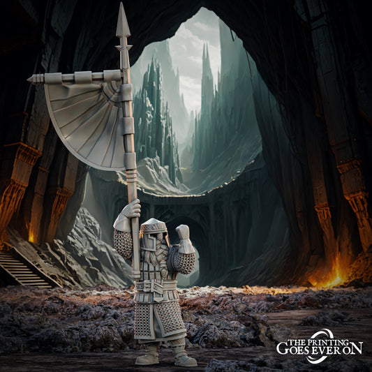Dwarven Banner Bearer (sculpted by Print Goes Ever On)