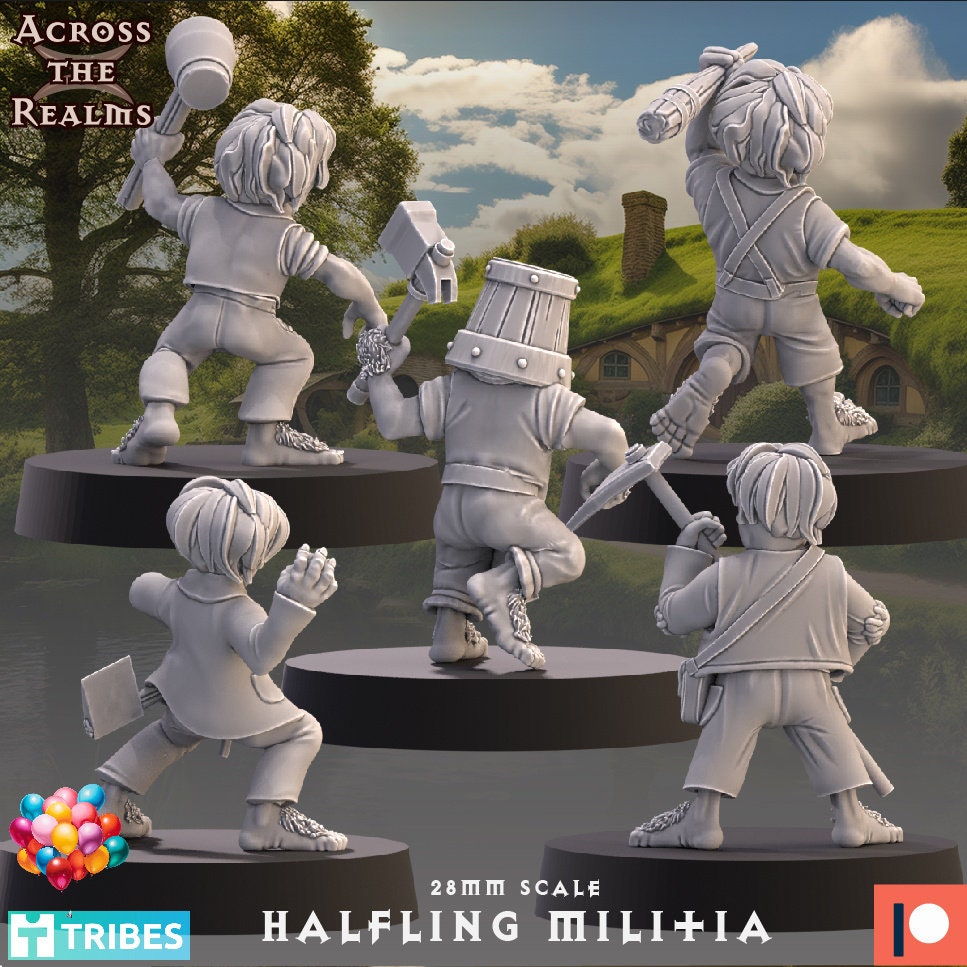 Halfling Militia (5 models) - (sculpted by Across the Realms)